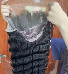 Amara perruques de cheveux humains droite vague profonde bouclés 1003903940039039 extensions de cheveux perruques perruque avant de dentelle transparente 71447367658206