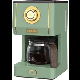 Amaste Drip Coffee Machine avec 25 oz en verre rétro Maker Reutilisable Filtre Trois modes de brassage 240423