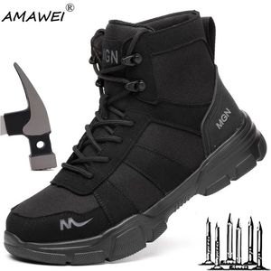 Amawei 39 laarzen onverwoestbare veiligheid Men stalen teen punctie-proof sneakers mannelijke schoeisel vrouwen werkschoenen 231018 a
