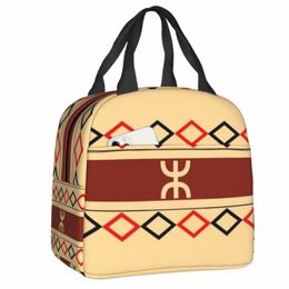 amazigh Berbere Symbool Geïsoleerde Lunch Tote Bag voor Vrouwen Tifinagh Draagbare Thermische Koeler Voedsel Lunchbox School Picknick Zakken h4Gs #
