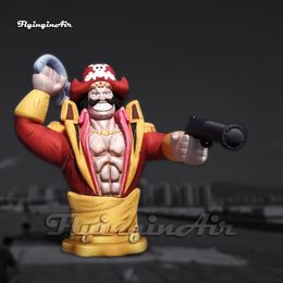 Verbazingwekkende gigantische opblaasbare piratenkapitein Cartoon figuur Model 6m Air Blow Up Roger voor Anime Show