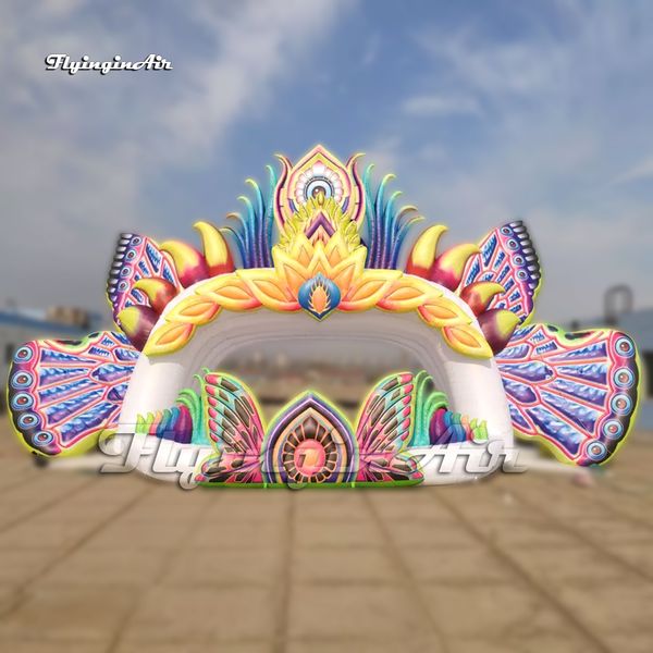 Incroyable grande tente de fête blanc chapiteau gonflable couverture d'étape cabine de DJ avec de grandes ailes de papillon pour l'événement de carnaval