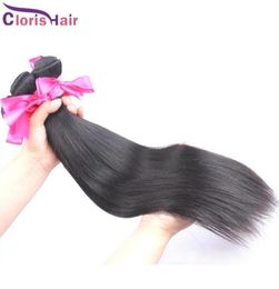 Increíbles 2 piezas mixtas PERUVIAN Virgin Cabello liso Seda Soft Soft Human Hair Bundles Barato sin procesar Cabello natural extensas3583972