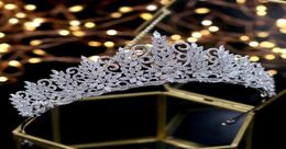 Verbazingwekkende koningin zirkoon tiara vintage hoofddeksel bruiloft kronen bruids haar sieraden Tocado Novia bruiloft haaraccessoires4084597