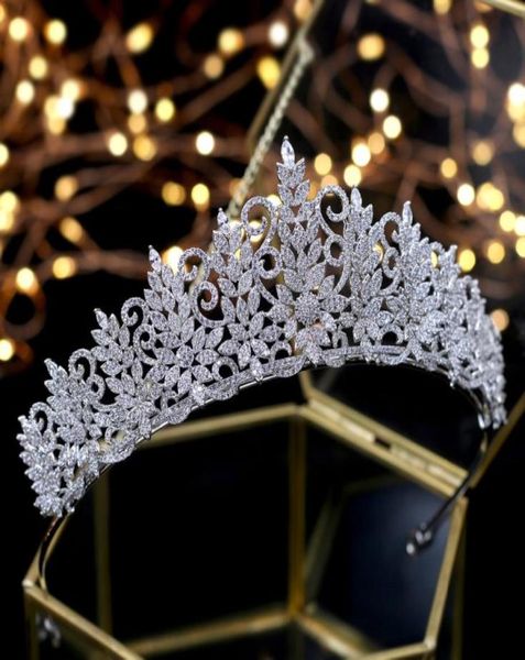 Amazing Queen Zircon Tiara Vintage Headpiece Wedding Crowns Bridal Hair Jewelry Tocado Novia Wedding Hair Accessories1985165