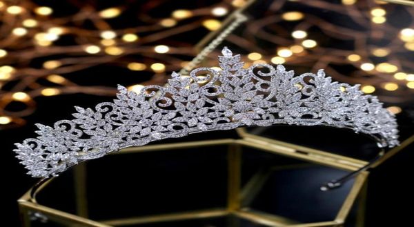 Amazing Queen Zircon Tiara Vintage Headpiece Wedding Crowns Bridal Hair Jewelry Tocado Novia Wedding Hair Accessoires5085784