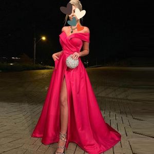 Increíble Sexy Famoso Mancha roja Ocasión especial Vestidos de fiesta Moda Hotk fuera del hombro Longitud total Sirena Vestido de noche de manga larga Vestidos de baile
