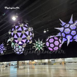 Increíbles adornos suspendidos, globo de estrella inflable colgante iluminado con luz LED para decoración del techo del lugar