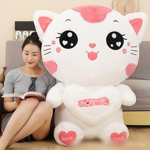 40 cm populaire mignon chaton de chaton en peluche dessin animé rose chat moelleux oreiller cadeau en gros en stock