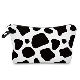 Amazon's best verkochte 3D-geprinte koe cosmetische tas voor dames ins-stijl super populaire koeienpatroonopslag cosmetische tas