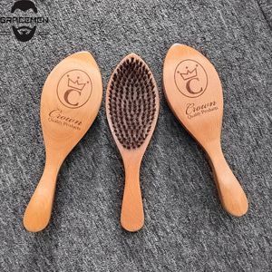 Amazon's Choice Curved 360 Waves Brushes MOQ 100pcs OEM Custom LOGO Brush Medium Hard -Ideal para Wolfing para hombres - Fabricado con cerdas de jabalí Nylon