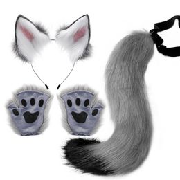 Amazon's populaire Halloween Set Animal Claw Simulation Plush Fox Ear Hair Haar Dier Dier Dierstaart Cos Accessoires