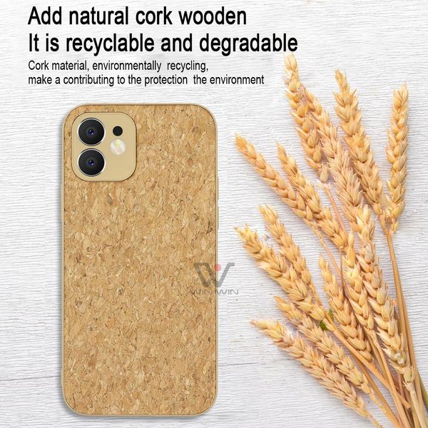 Coque de téléphone avec gravure Laser en bois de liège naturel 2022, coque arrière antichoc pour iPhone11 12 13 14 XS Xr X Max