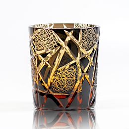 Amber Black Lightning Edo Kiriko Whisky Glass Crystal Japanese Royal Wine Cups gegraveerd Xo Brandy Tumbler Cognac Snifter