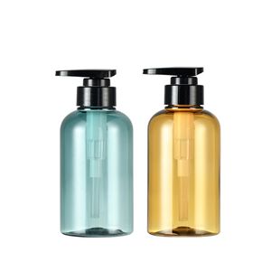 Flacons à pompe en plastique bleu ambre 10 oz 300 ml 16 oz 500 ml contenants cosmétiques pour lotion soins de la peau sérum shampooing gel douche beurre corporel