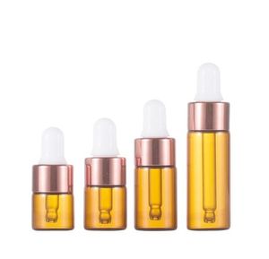 Amber Clear Glass Dropper Bottle 1ml 2 ml 3ml 5ml mini échantillon cosmétique Bouteilles d'huile essentielle8920662