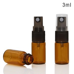 Amber glazen fles 3 ml 5 ml 10 ml spuitflessen met zwarte fijne mistpompspuit