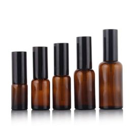 Amberkleurige glazen spuitfles 10 ml 15 ml 20 ml 30 ml 50 ml Lotionpompflessen Cosmetische container Lege hervulbare verpakking Botella De Spray De Vidrio Ambar