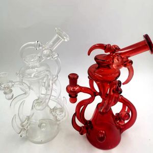 Amber Glass Water Recycler Bong Hookahs Bent Tube Oil Dab Rig Shisha voor het roken van pijpen