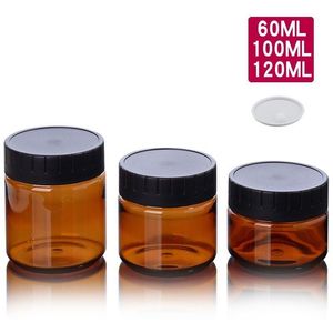 Amber Pet Plastic Cosmetic Jars Face Face Hand Lotion Cream Bottles with Black Vis Cap 60 ml 100ml 120 ml EJPOQ QSCTK