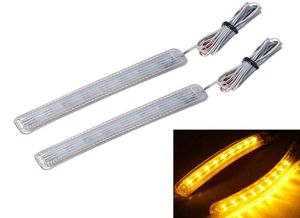 AmberWhite LED ampoules de voiture Source de lumière rétroviseur automatique FPC clignotants lampe nouveauté universel voiture 2 pièces paire 9 SMD2420435