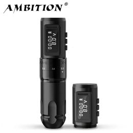 Ambition MARS-U Professionele Draadloze Tattoo Machine Pen Verstelbare Slag 2-4mm Cartridge 1800mAh Kernloze Motor Tattoo Artiesten 231225