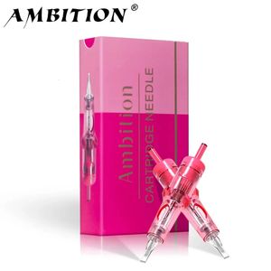 Ambition Pink Tattoo Cartoudge Needles 0,2 mm 0,25 mm 0,3 mm 0,35 mm Round Mélangez aiguille 1rl 3RL 5RL Wireless Tattoo Machine 240506
