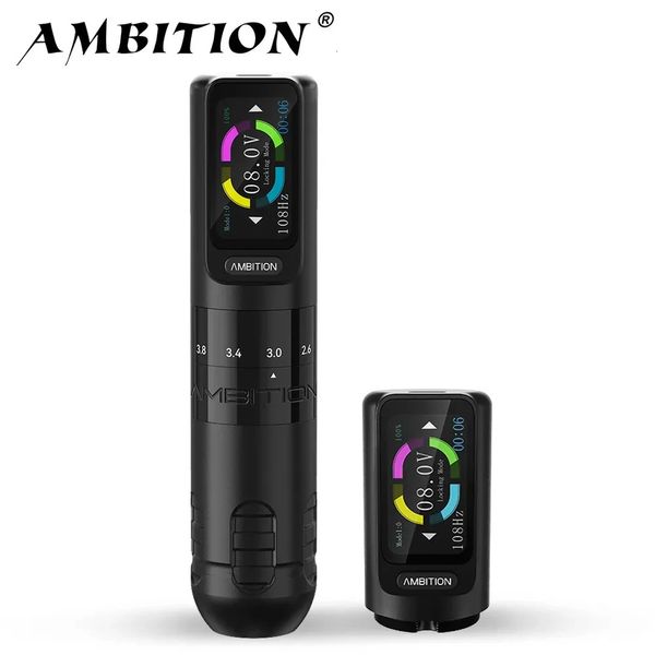 Ambition Seher 2242 mm Strake réglable Tatoo Tattoo Machine Pen 2400mAh Color Screen Battery Strong Corless Motor 240327