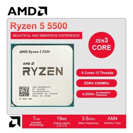 AMD NIEUW RYZEN 5 5500 R5 5500 3.6 GHz 6-CORE twaalf-thread Gaming CPU-processor 7nm L3 = 16m 100-000000457 Socket AM4 PCIE 3.0