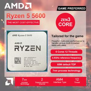 AMD nouveau Ryzen 5 5600 R5 5600 CPU processeur de jeu Socket AM4 6 cœurs 12 fils 65 W DDR4 accessoires de bureau CPU processeur