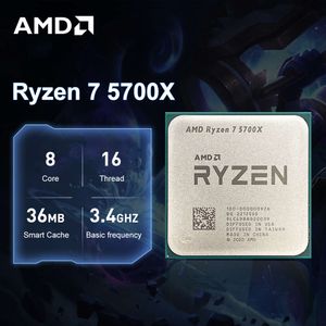 AMD nouveau Ryzen 7 5700X R7 5700X 3.4 GHz 8 cœurs 16 threads processeur d'unité centrale 7NM Socket AM4 jeu de bureau pour carte mère B550 B550M