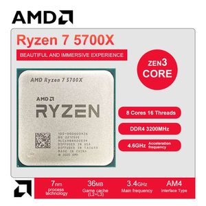 AMD nouveau Ryzen 7 5700X R7 5700X 3.4 GHz 8 cœurs 16 threads processeur d'unité centrale 7NM Socket AM4 ordinateur de bureau Gamer processeur Ryzen 7 accessoires