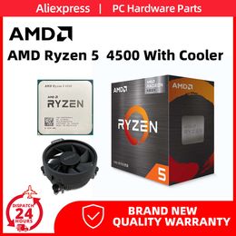 Processeur AMD Ryzen 5 4500 et processeur Wraith Stealth Cooler R5 4500 Am4 3,6 GHz 6 cœurs 12 threads 65 W Box Vision pour carte mère B450
