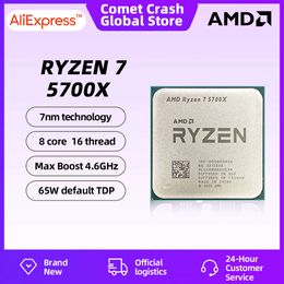 Procesador AMD Ryzen 7 5700X R7 5700X Novo CPU 4,6 GHz 8 núcleos 16 hilos AM4 para ordenador de escritorio sin ventilador enfriador CPU Gamer