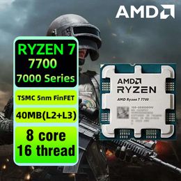 AMD Ryzen 7 7700 CPU 5.3 GHz 8 cœurs 16 threads AM5 processeur R7 7700 5NM L3 = 32 M 65 W pour B650m DDR5 Kit de carte mère Wifi de jeu