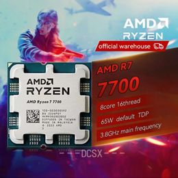 Processeur AMD Ryzen 7 7700 Novo R7 7700, flambant neuf, 5.3GHz, 105W, 8 cœurs, prise 5nm, AM5, sans refroidisseur, puces intégrées