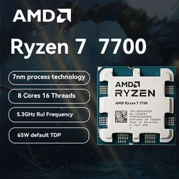 AMD Ryzen 7 7700 R7 7700 CPU 5,3 GHz 8 cœurs 16 threads processeur d'unité centrale 5NM L3 = 32 M 100-0000 processeur de jeu