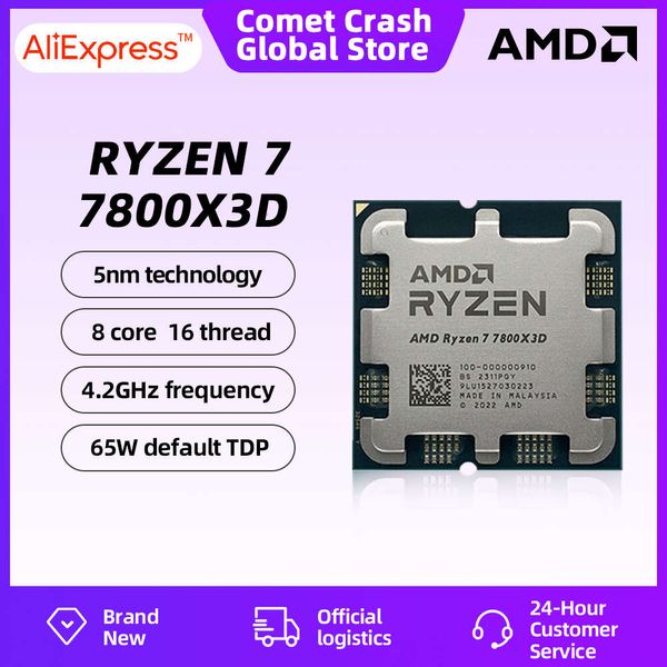 AMD RYZEN 7 7800X3D tout nouveau processeur de jeu CPU 8 cœurs 16 threads 5NM 96M Socket AM5 sans ventilateur nouveauté Cache de jeu chaud