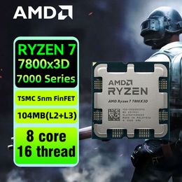 AMD RYZEN 7 7800X3D CPU 8 cœurs 16 threads R7 7800x3d Am5 processeur Tsmc 5NM 96M 120W TDP pour carte mère blanche B650M AORUS ELITE