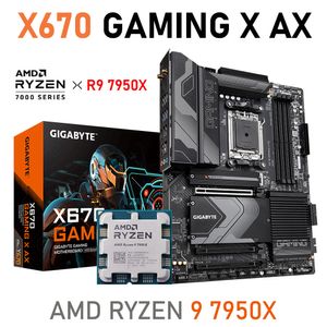 AMD RYZEN 9 7950X AM5 CPU COMBO GIGABYTE X670 Gaming X Axe AMD X670 Moederbord DDR4 128GB Socket AM5 Processor Kit PCIE 5.0 ATX