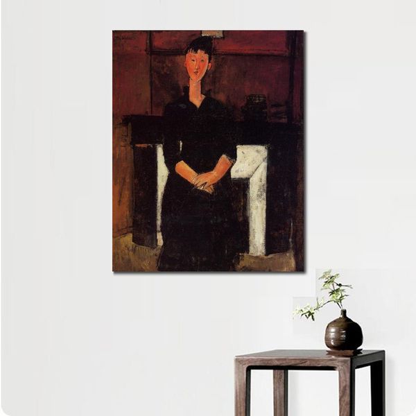 Amedeo Modigliani Figure Toile Art Main Femme Assise Devant Une Cheminée Peintures À L'huile pour Appartement Décor Moderne