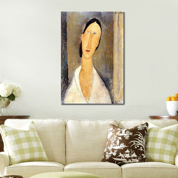 Amedeo Modigliani Figure Toile Art Main Hanka Zborowska Peintures À L'huile pour Appartement Décor Moderne