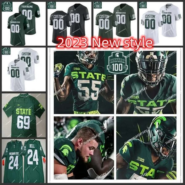 Maillot de football Ameer Speed Bryce Baringer MSU 31 Darqueze Dennard 8 Kirk Cousins 26 Clinton Jones 24 Le'veon Bell 48 Percy Snow 95 Bubba 43 47 4