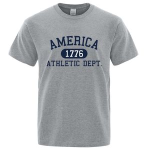 Amerika 1776 Athletic Dept Letter T -shirt man mode tee kleding zomer luxe t -shirt hiphop ademende katoen 240403