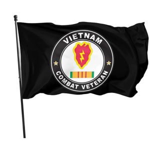 Armée américaine 25e division d'infanterie Vietnam Combat Veteran 3x5 pieds drapeaux bannières 100D polyester de haute qualité avec deux œillets en laiton8104092