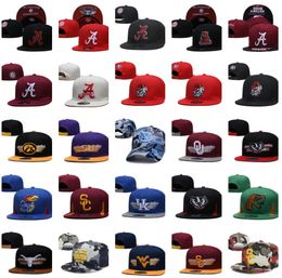 America College Hurricanes Crimson Gator Carolina Clemson Rattlers Hawkeyes Jayhawks Virginia snapback hoeden teams voetbal honkbal basketbal Snapbacks