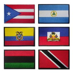 America Flag Patch Military Puerto Rico Ecuador Nicaragua Haïti Flag Armband Hook en Loop Backpack Badge Tactical Patches