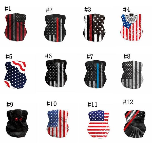 Drapeau de l'Amérique Masques de sport Bandana Foulard Vélo Demi-visage Couverture Design Bouclier facial Cyclisme Masques extérieurs Headwrap Écharpe IIA705