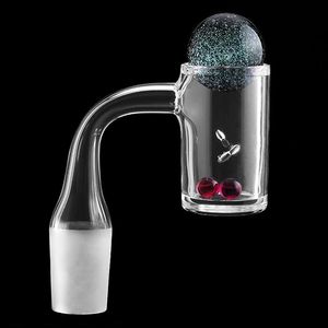 Bord biseauté fond de 4 mm avec 2 trous de rotation Quartz Banger et rubis, verre Dichro Terp 10 mm 14 mm 18 mm pour bangs en verre