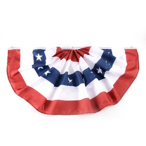 Amerika nationale vlag fan vorm Amerikaanse banner boutique patriottische geplooide Amerikanen banners onafhankelijkheid dag outdoor bunting helft van vlaggen CGY59